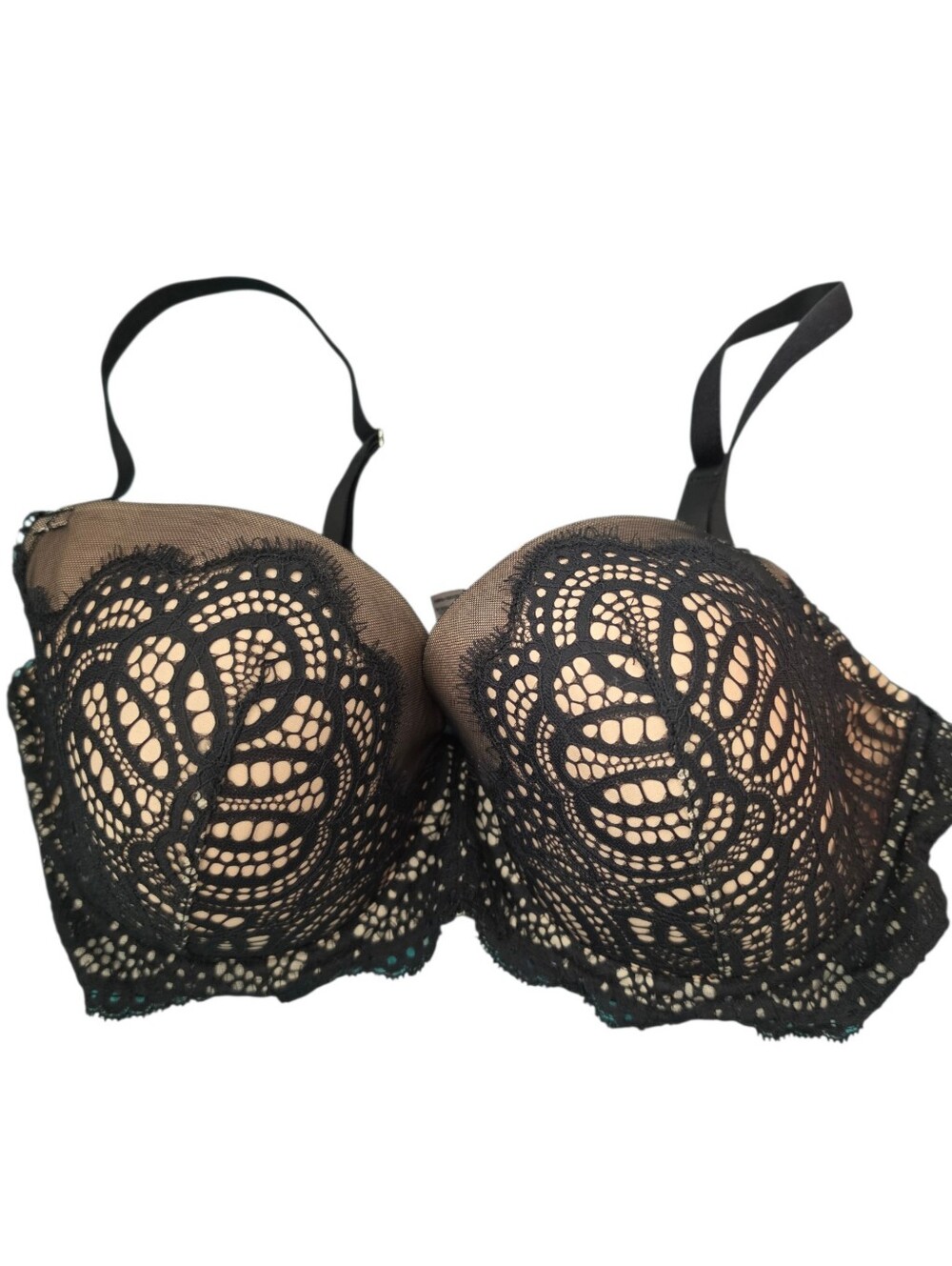 Victoria's Secret Dream Angels Push Up Bra Black Lace Underwire Size 36DDD